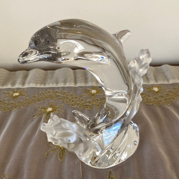 The Magnificent Dolphin Lenox Crystal with Frosted Vintage from the 90’s - Picture 1 of 6